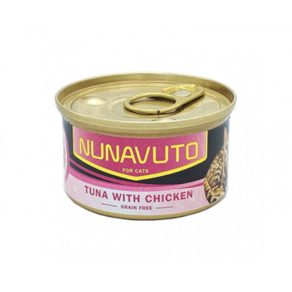 NUNAVUTO 無穀物吞拿魚伴雞肉 貓罐頭 GRAIN FREE TUNA WITH CHICKEN 80G NU02