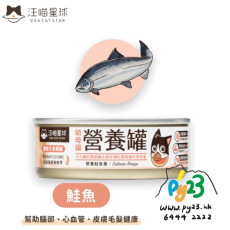 汪喵星球 98%鮮肉無膠幼母貓營養主食罐 鮭魚餐 80g