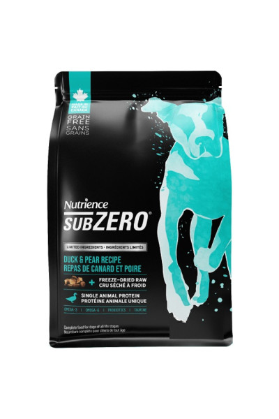 Nutrience紐翠斯 sub ZERO 全犬 鴨肉 梨 凍乾脫水無穀物配方狗糧 1.8KG/4 LB