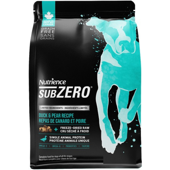 Nutrience紐翠斯 sub ZERO 全犬 鴨肉 梨 凍乾脫水無穀物配方狗糧 1.8KG/4 LB